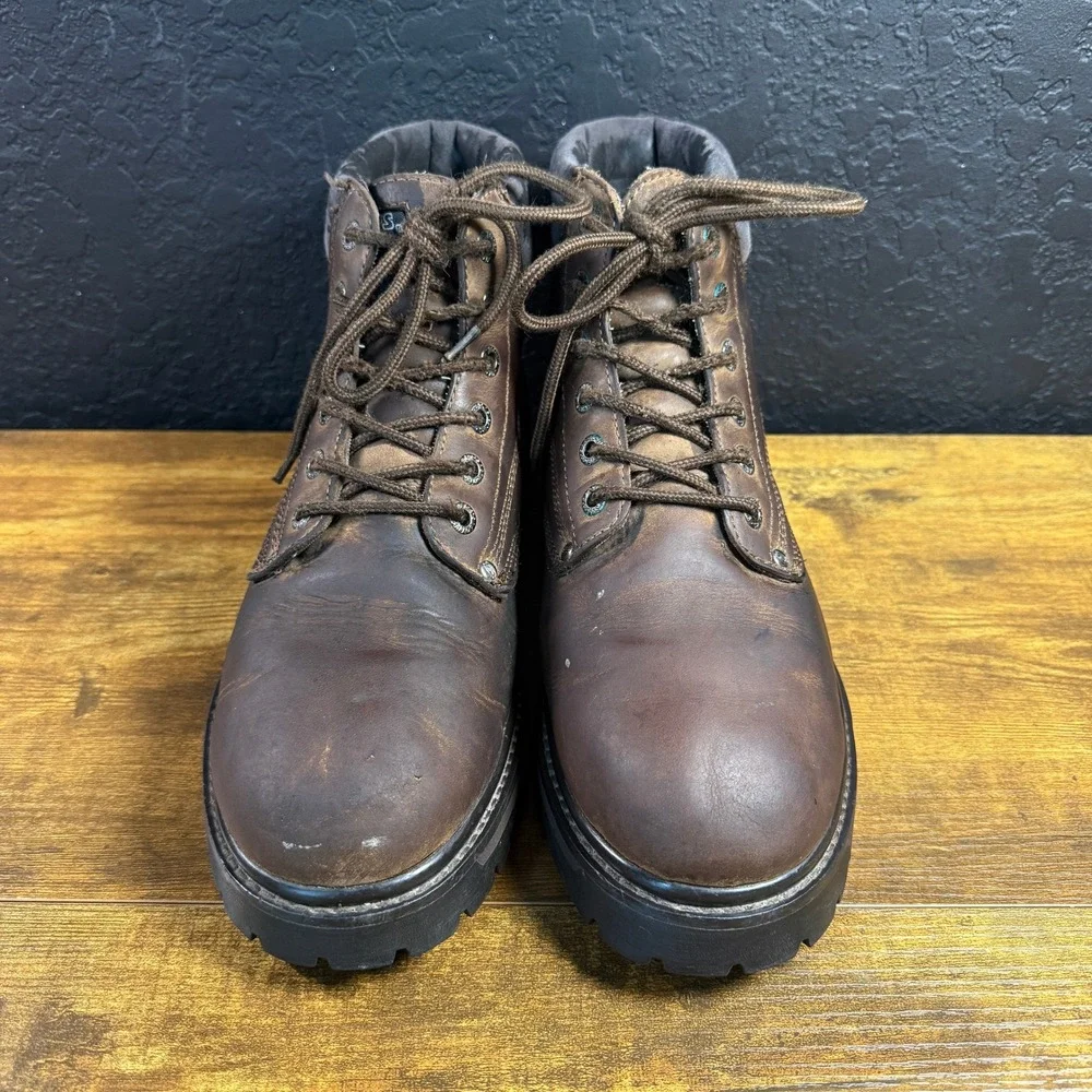 Skechers Cascades 6606 Brown Leather Work Boots Mens Size 13 US EUR 47.5